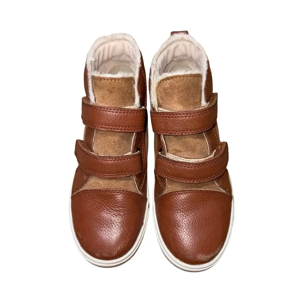 UGG Rennon II Chestnut Leather Suede Double-Strap Sneakers Size: US 13 Kids